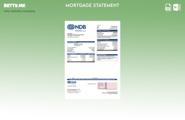 модерен стил на Мјанмарска банка за развој (НДБ) за хипотека за шаблон Word и PD